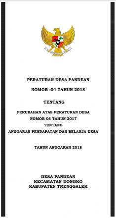 APBDES DESA PANDEAN TAHUN ANGGARAN 2018